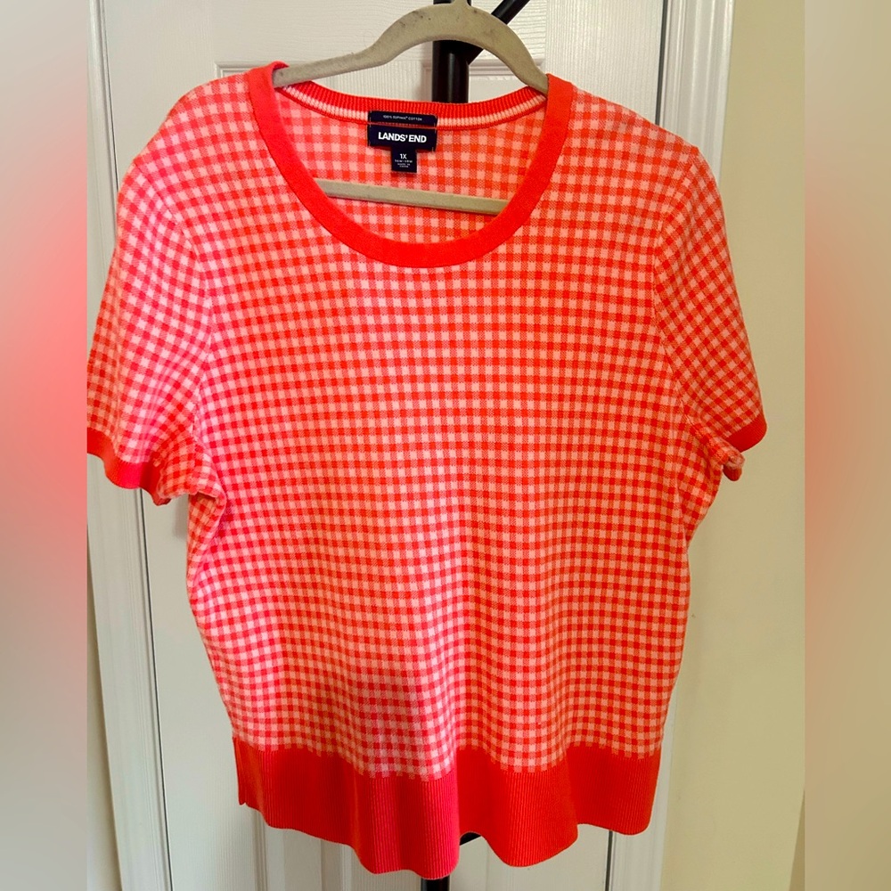 Lands end short sleeve sweater 1x